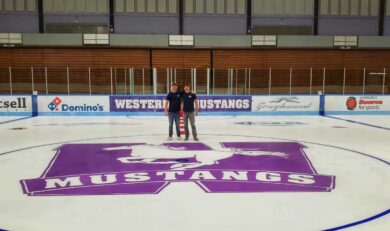 Two Jet Ice Crew Work On Western University Centre Ice