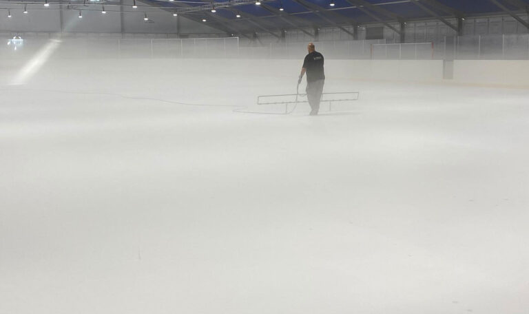 Fog Settles On The Ice Surface - High Humidity